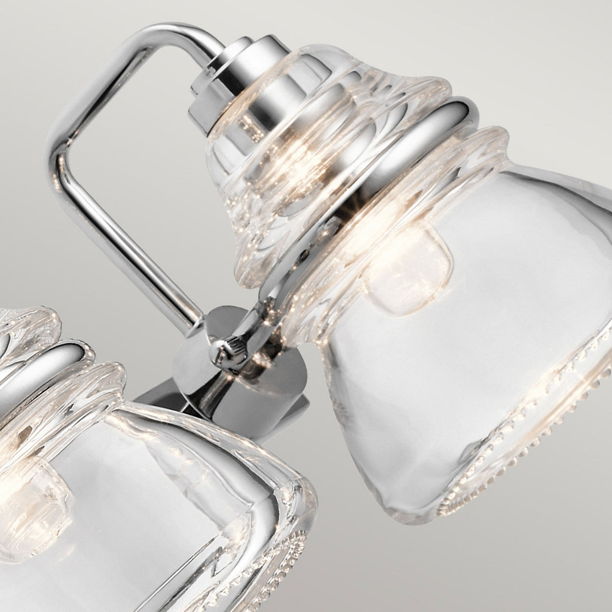 Talland Triple IP44 Wall Light in Polished Chrome with Clear Glass Shades