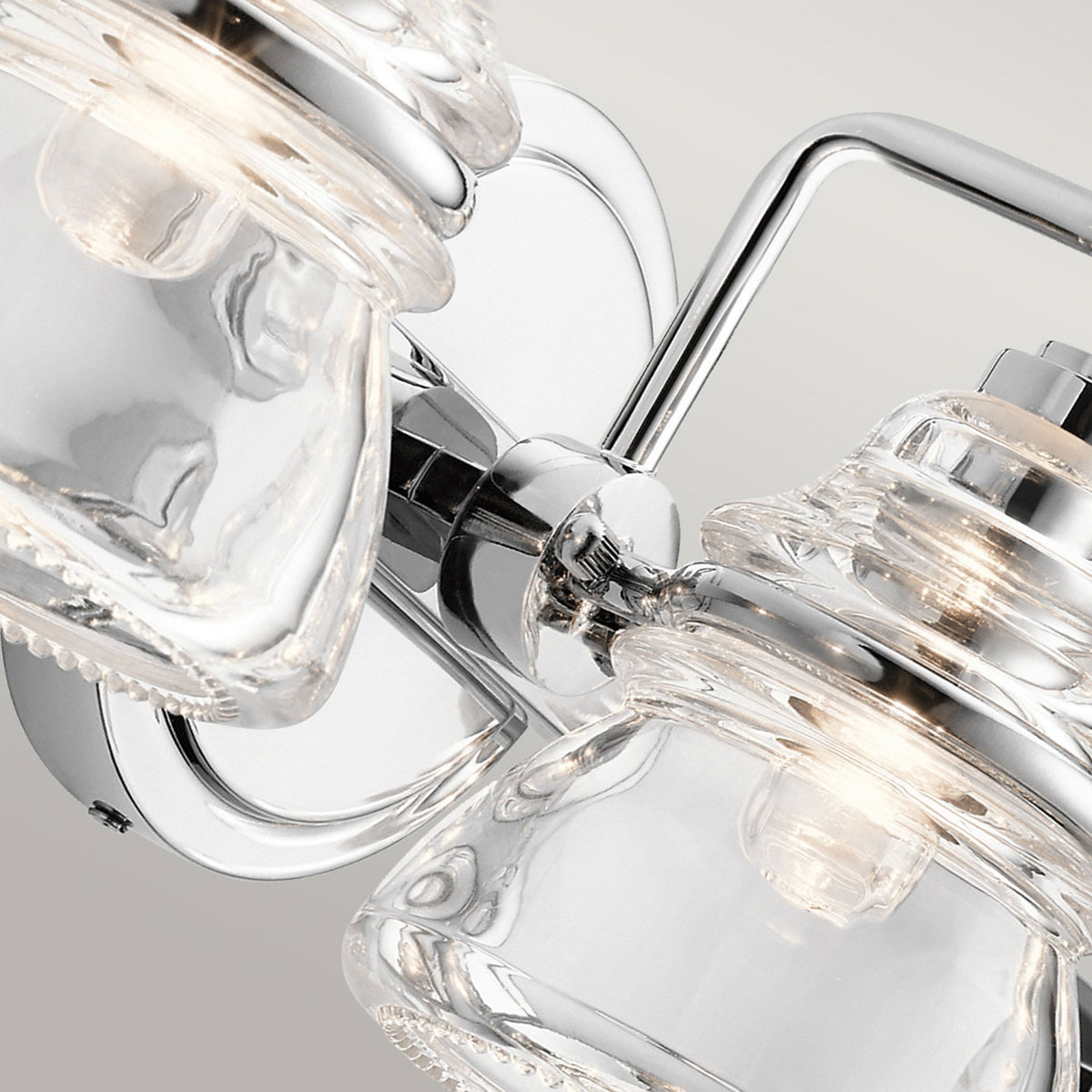 Talland Triple IP44 Wall Light in Polished Chrome with Clear Glass Shades