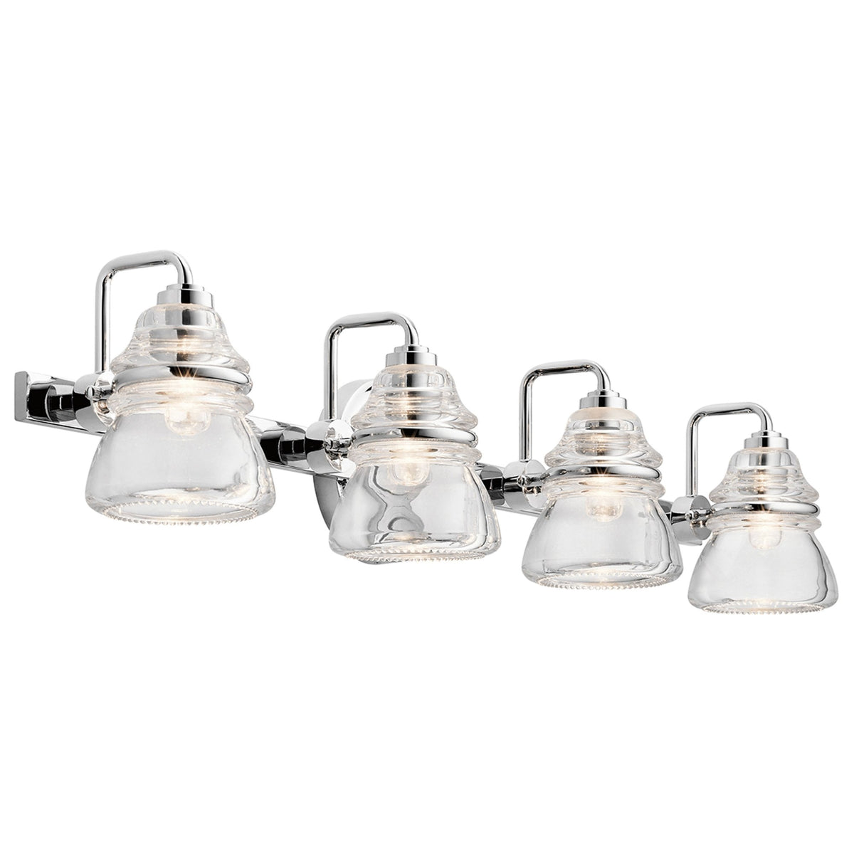 Talland Quadruple IP44 Wall Light in Polished Chrome with Clear Glass Shades