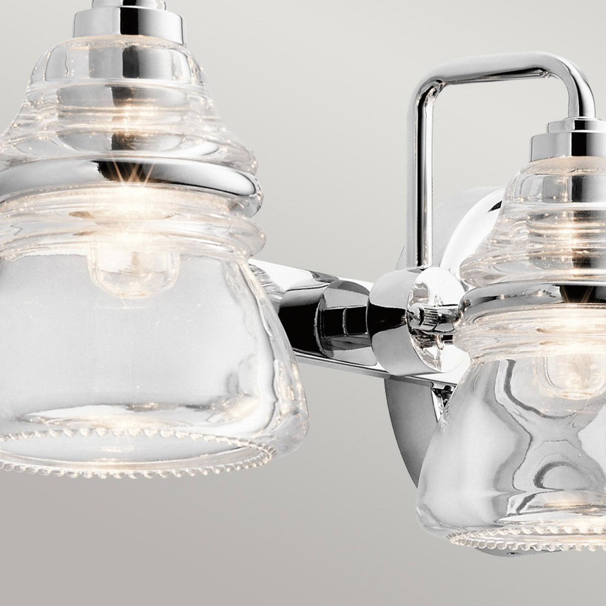 Talland Quadruple IP44 Wall Light in Polished Chrome with Clear Glass Shades