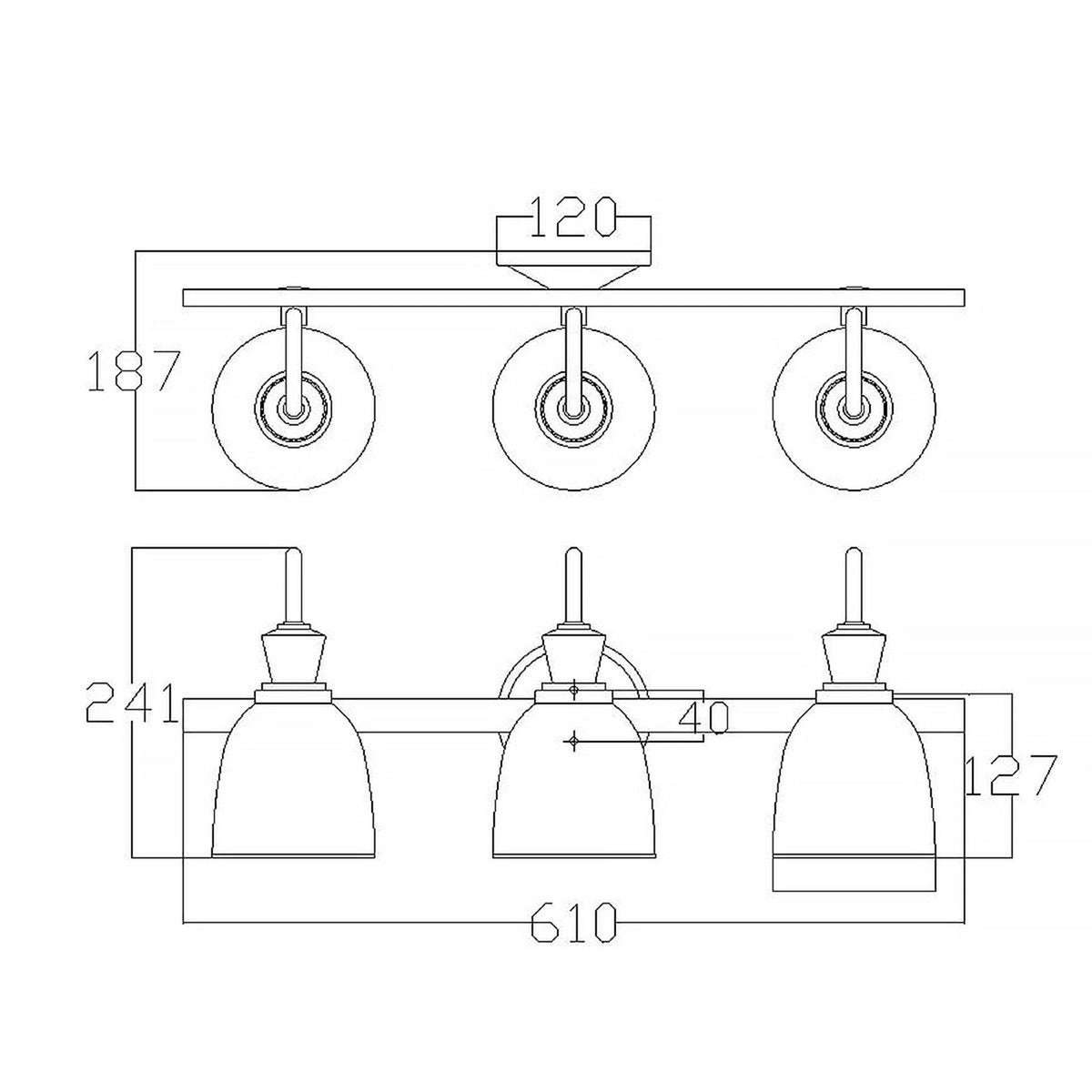 Cora Triple IP44 Wall Light in Polished Chrome with Ribbed Opal Etched Glass Shades