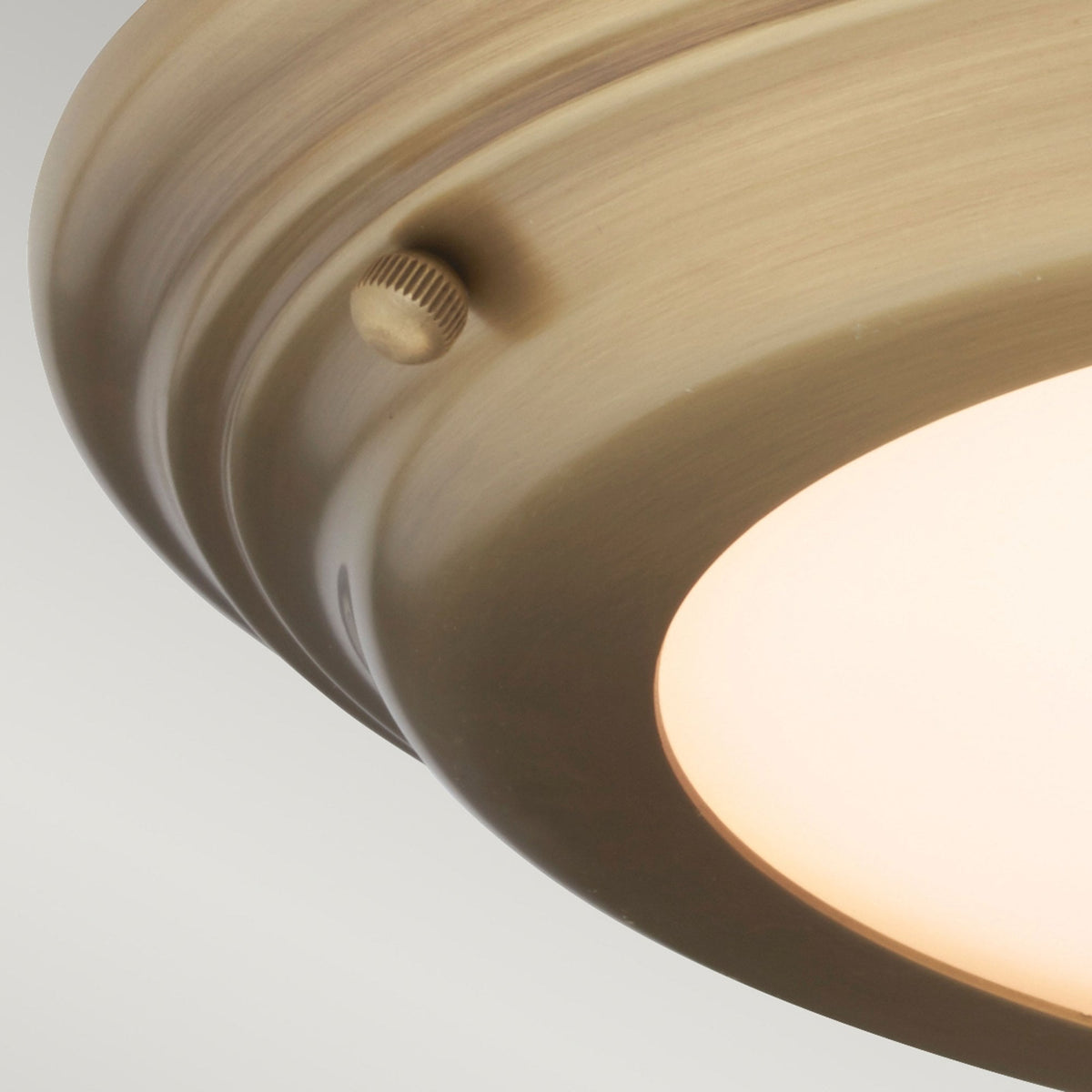 Welland IP54 Large Flush LED Ceiling Light in Aged Brass