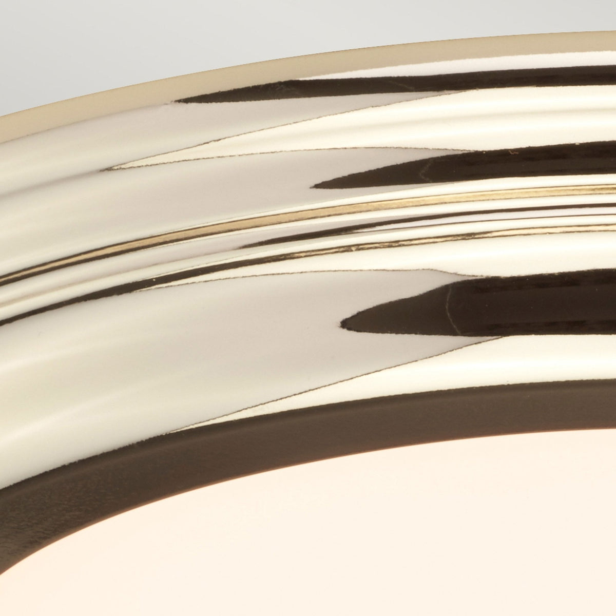 Welland IP54 Large Flush LED Ceiling Light in Polished Brass