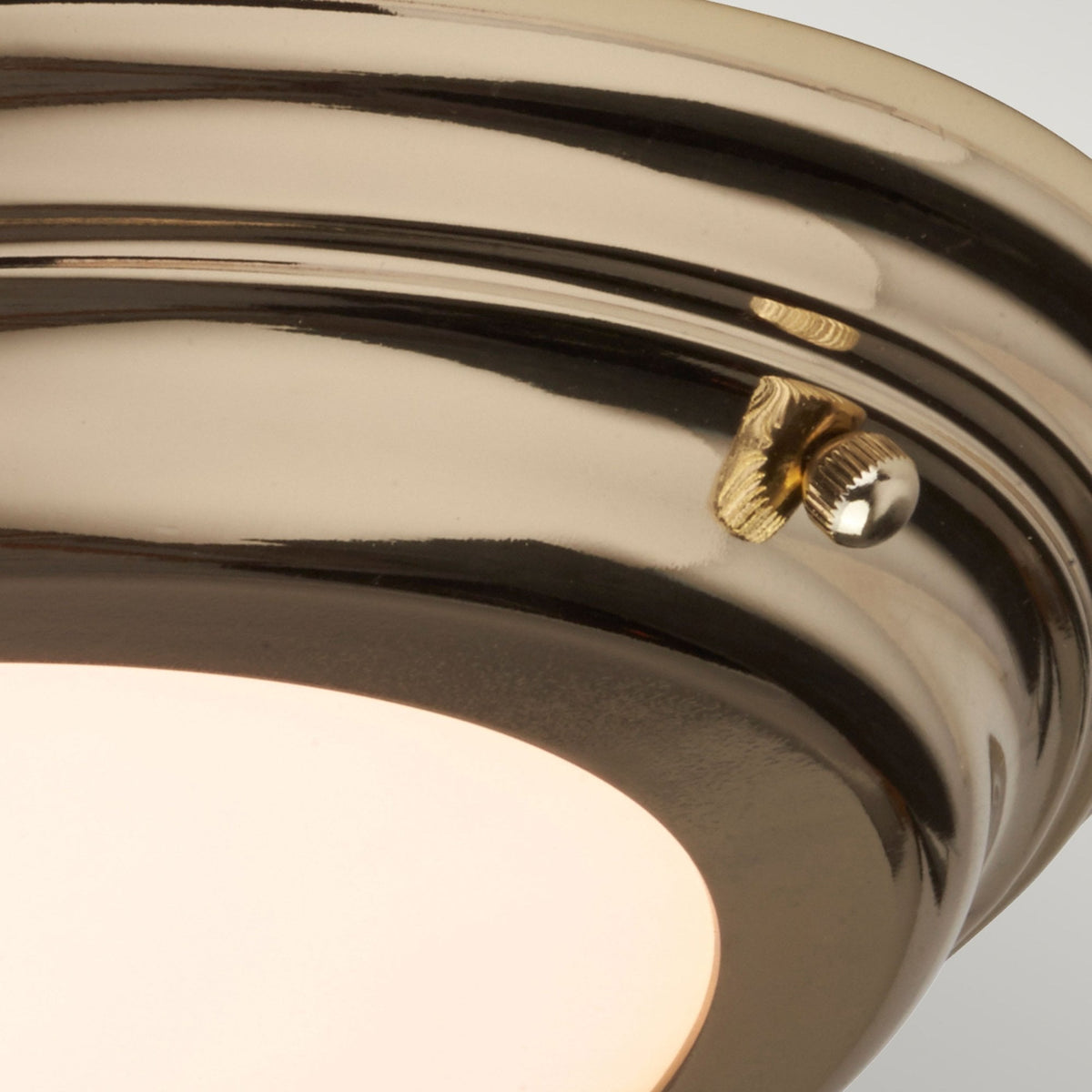 Welland IP54 Large Flush LED Ceiling Light in Polished Brass