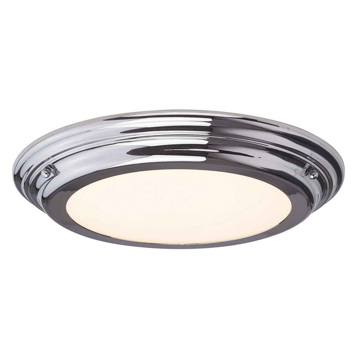 Welland IP54 Large Flush LED Ceiling Light in Polished Chrome