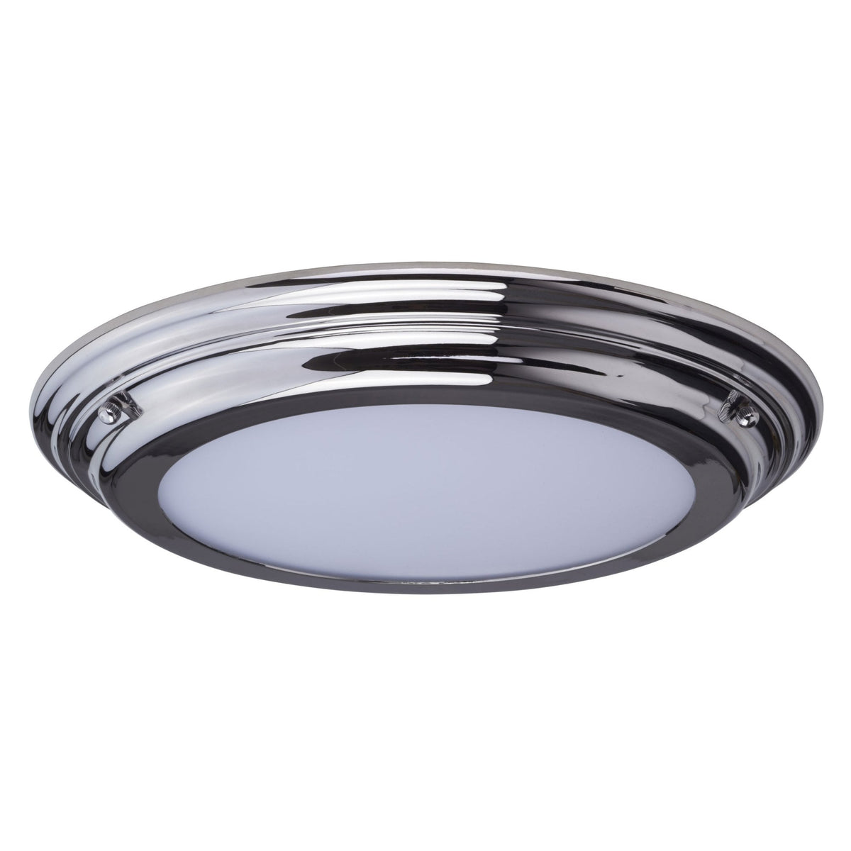 Welland IP54 Large Flush LED Ceiling Light in Polished Chrome