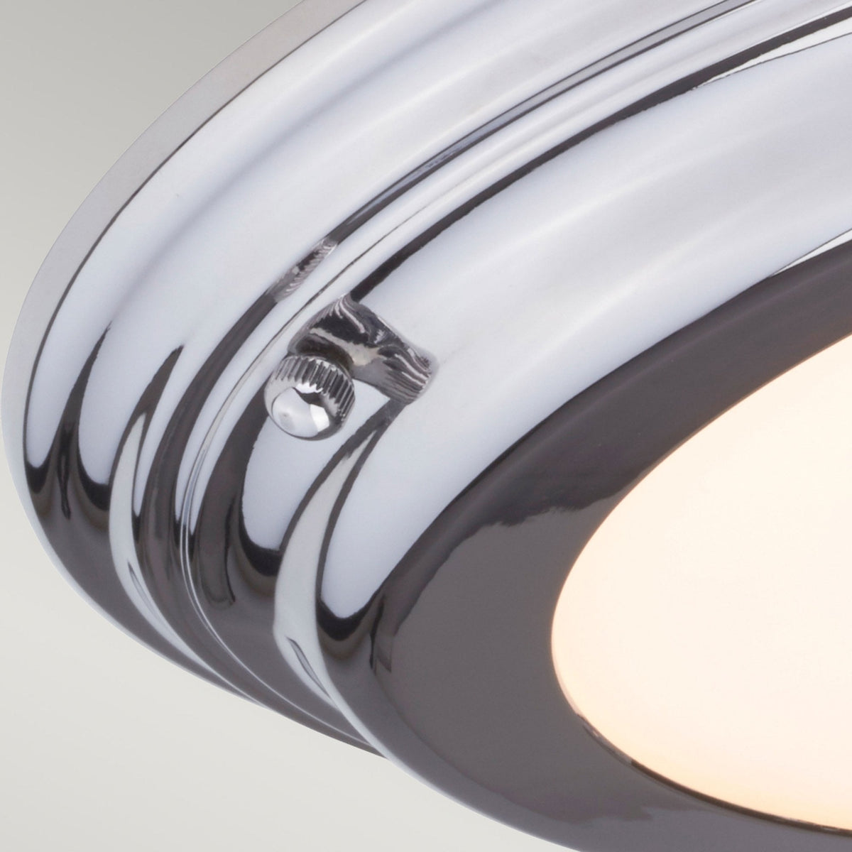 Welland IP54 Large Flush LED Ceiling Light in Polished Chrome