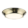 Welland IP54 Small Flush LED Ceiling Light in Polished Brass