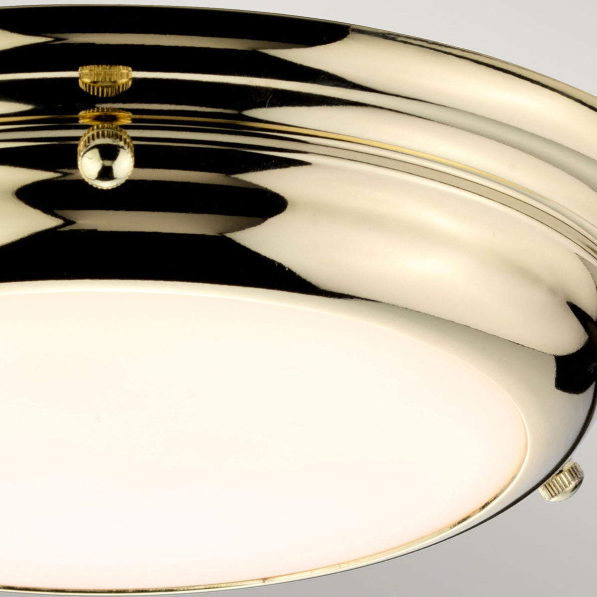 Welland IP54 Small Flush LED Ceiling Light in Polished Brass