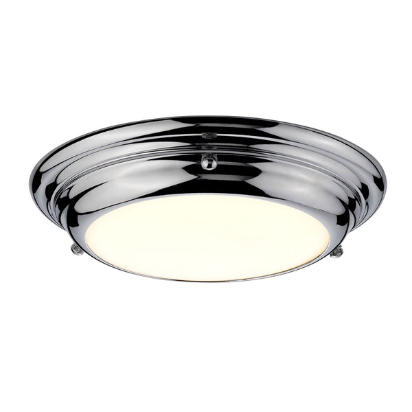 Welland IP54 Small Flush LED Ceiling Light in Polished Chrome