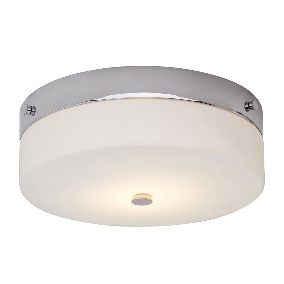 Tamar Large IP44 Ceiling Light in Polished Chrome with Opal Glass Shade