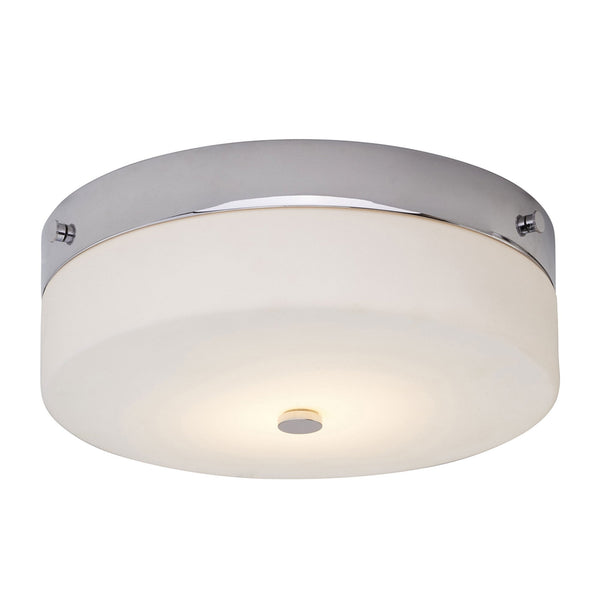 Tamar Large IP44 Ceiling Light in Polished Chrome with Opal Glass Shade