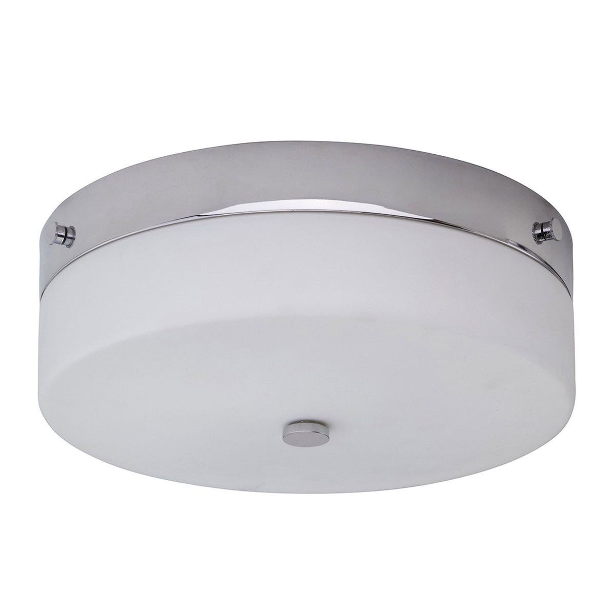 Tamar Large IP44 Ceiling Light in Polished Chrome with Opal Glass Shade