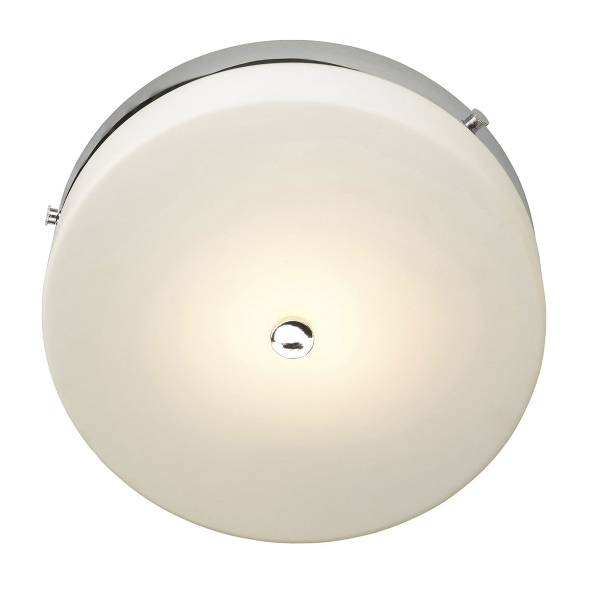 Tamar Large IP44 Ceiling Light in Polished Chrome with Opal Glass Shade