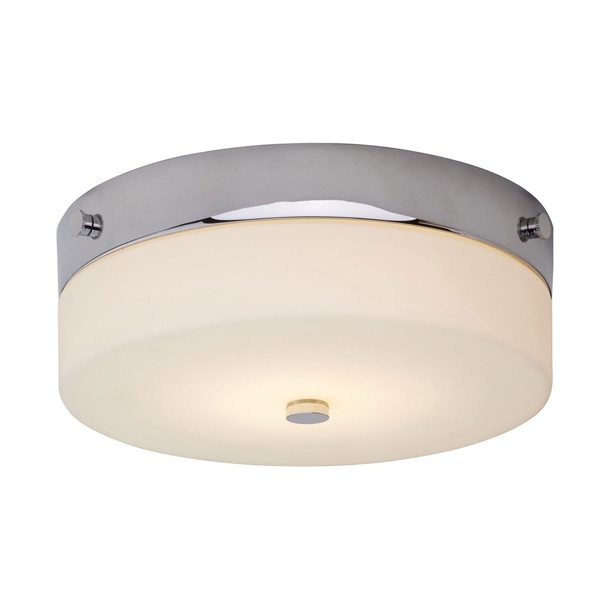 Tamar Medium IP44 Ceiling Light in Polished Chrome with Opal Glass Shade