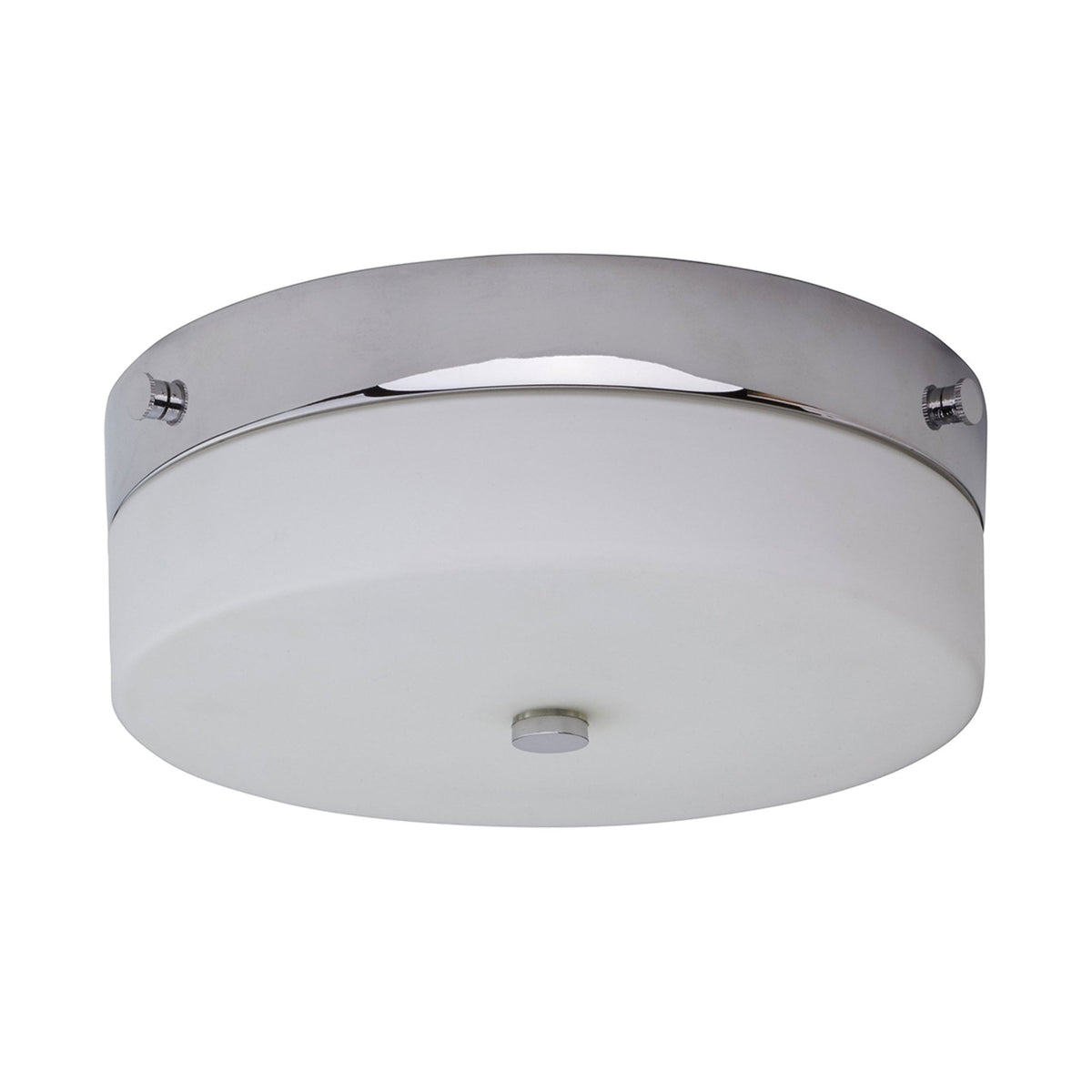 Tamar Medium IP44 Ceiling Light in Polished Chrome with Opal Glass Shade
