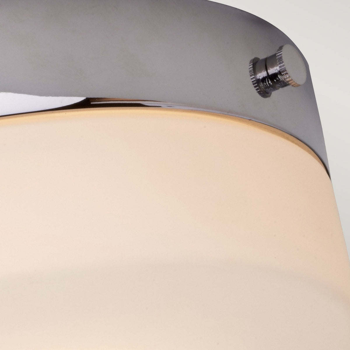 Tamar Medium IP44 Ceiling Light in Polished Chrome with Opal Glass Shade