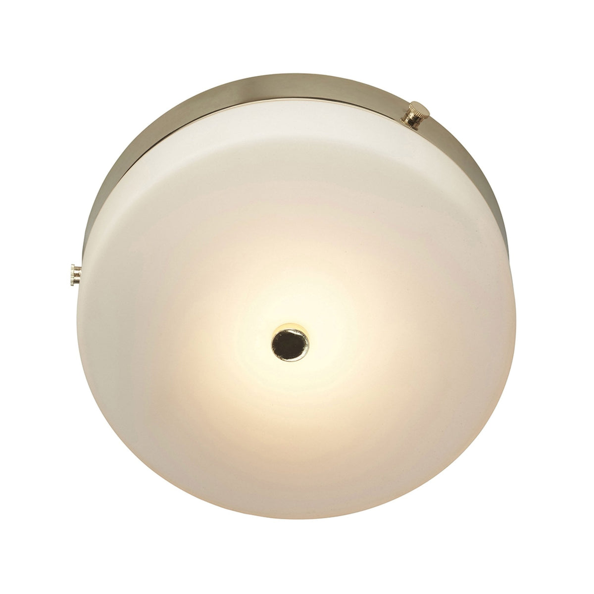 Tamar Medium IP44 Ceiling Light in Polished Gold with Opal Glass Shade