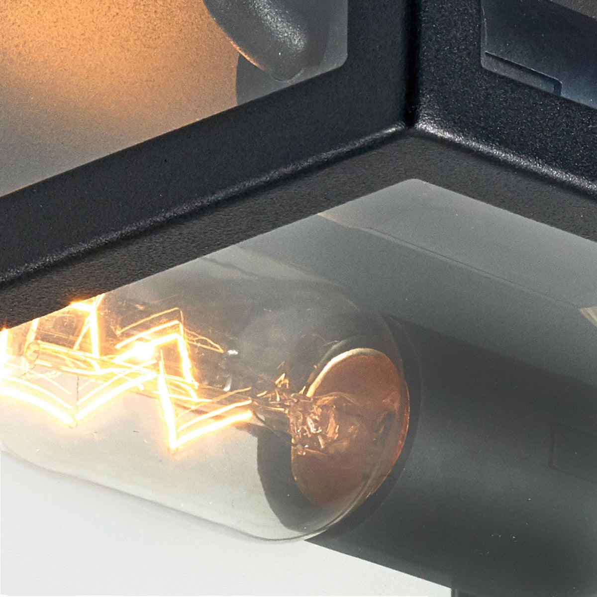 Lofoten Coastal Flat Ceilng Light in Black with Clear Glass Panels