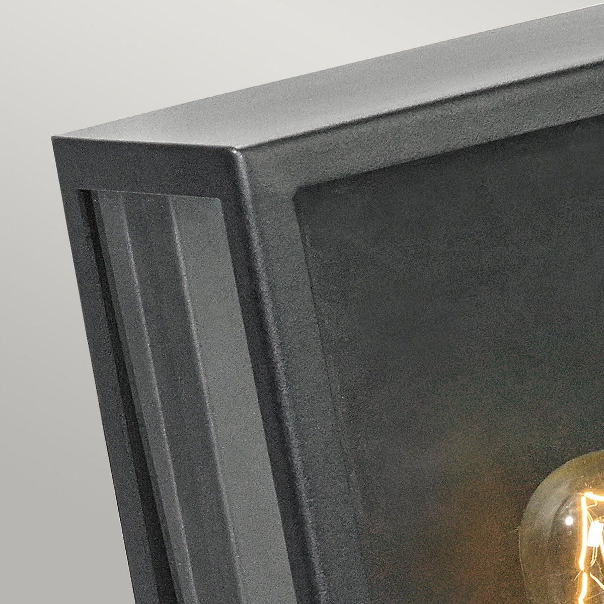 Lofoten Coastal Half Wall Lantern in Black with Clear Glass Panels