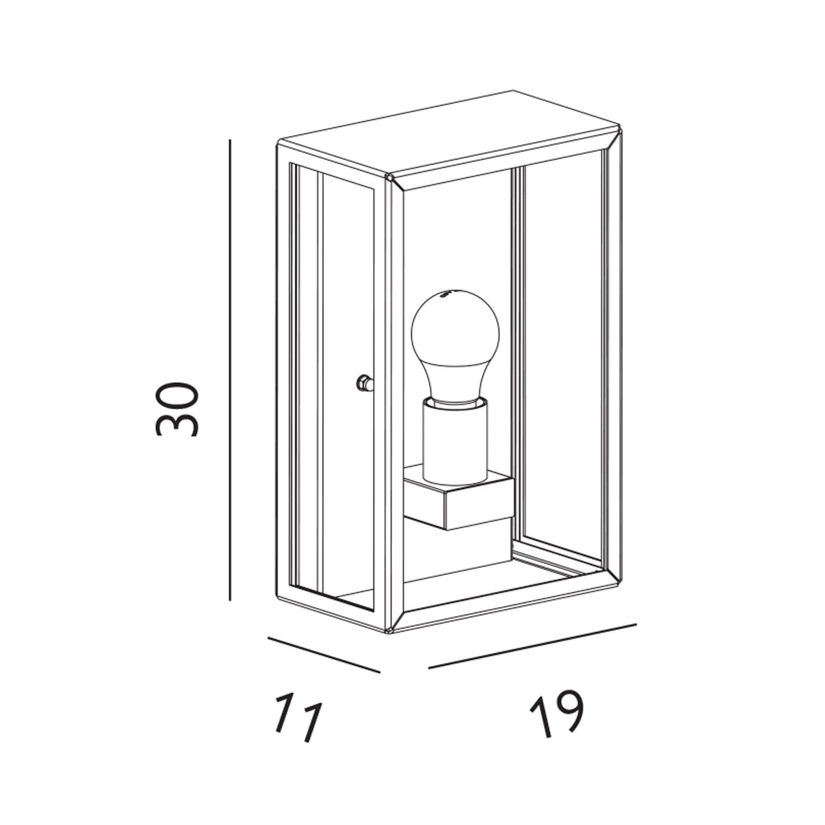 Lofoten Coastal Half Wall Lantern in Black with Clear Glass Panels