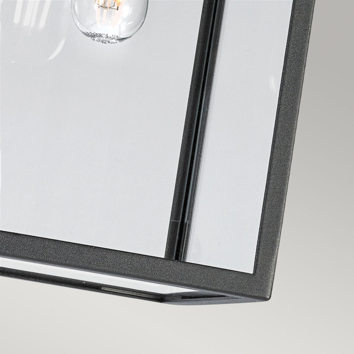 Lofoten Coastal Box Pendant in Black with Clear Glass Panels