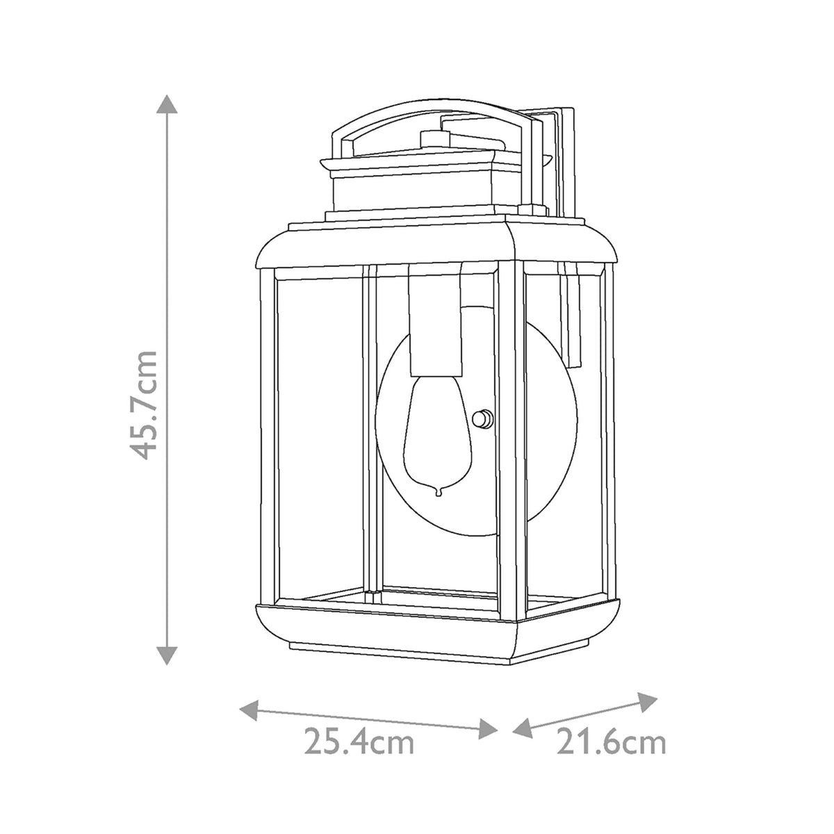 Byron Single Large Wall Lantern in Graphite with Pewter Reflector