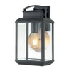 Byron Single Medium Wall Lantern in Graphite with Pewter Reflector
