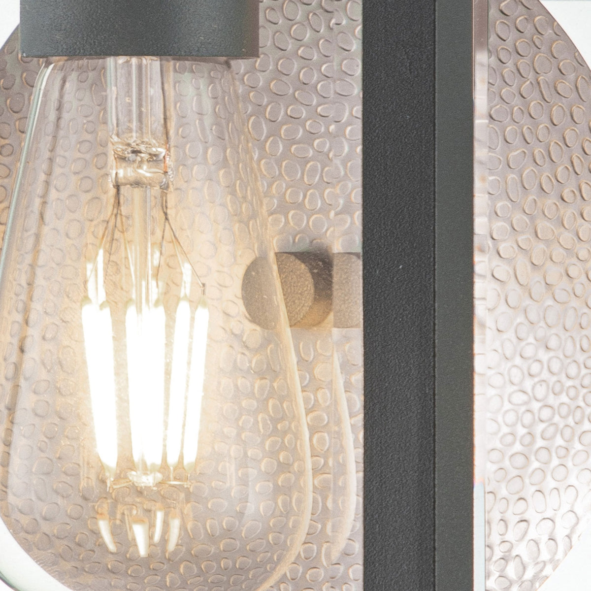 Byron Single Medium Wall Lantern in Graphite with Pewter Reflector