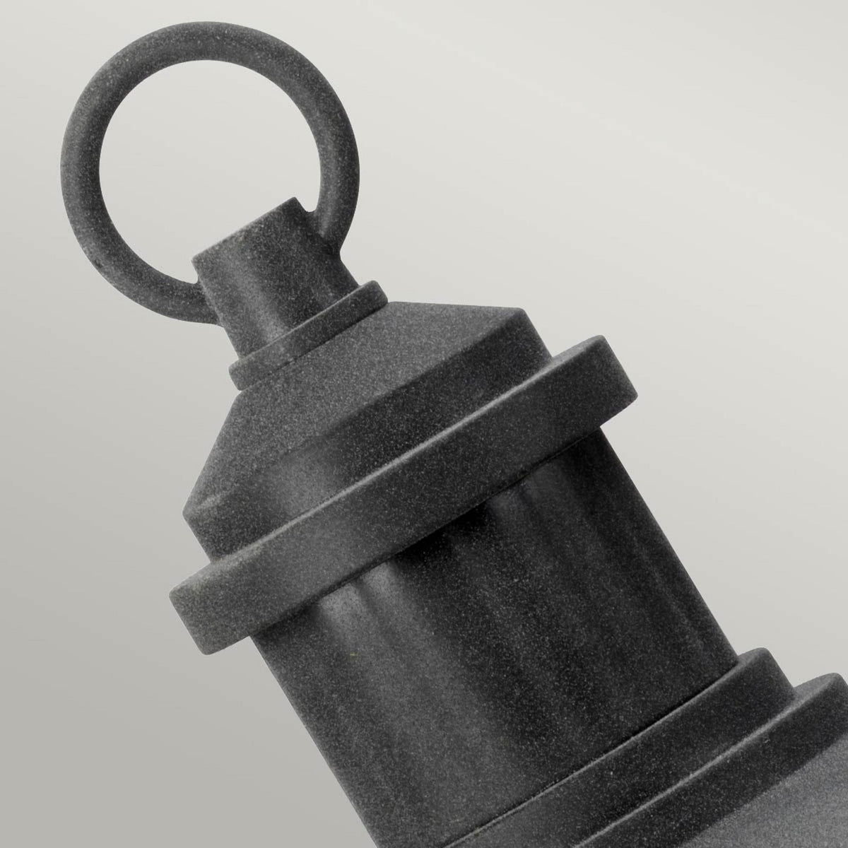 Riverwood IP44 Medium Exterior Pedestal Light in Weathered Zinc with Seeded Glass