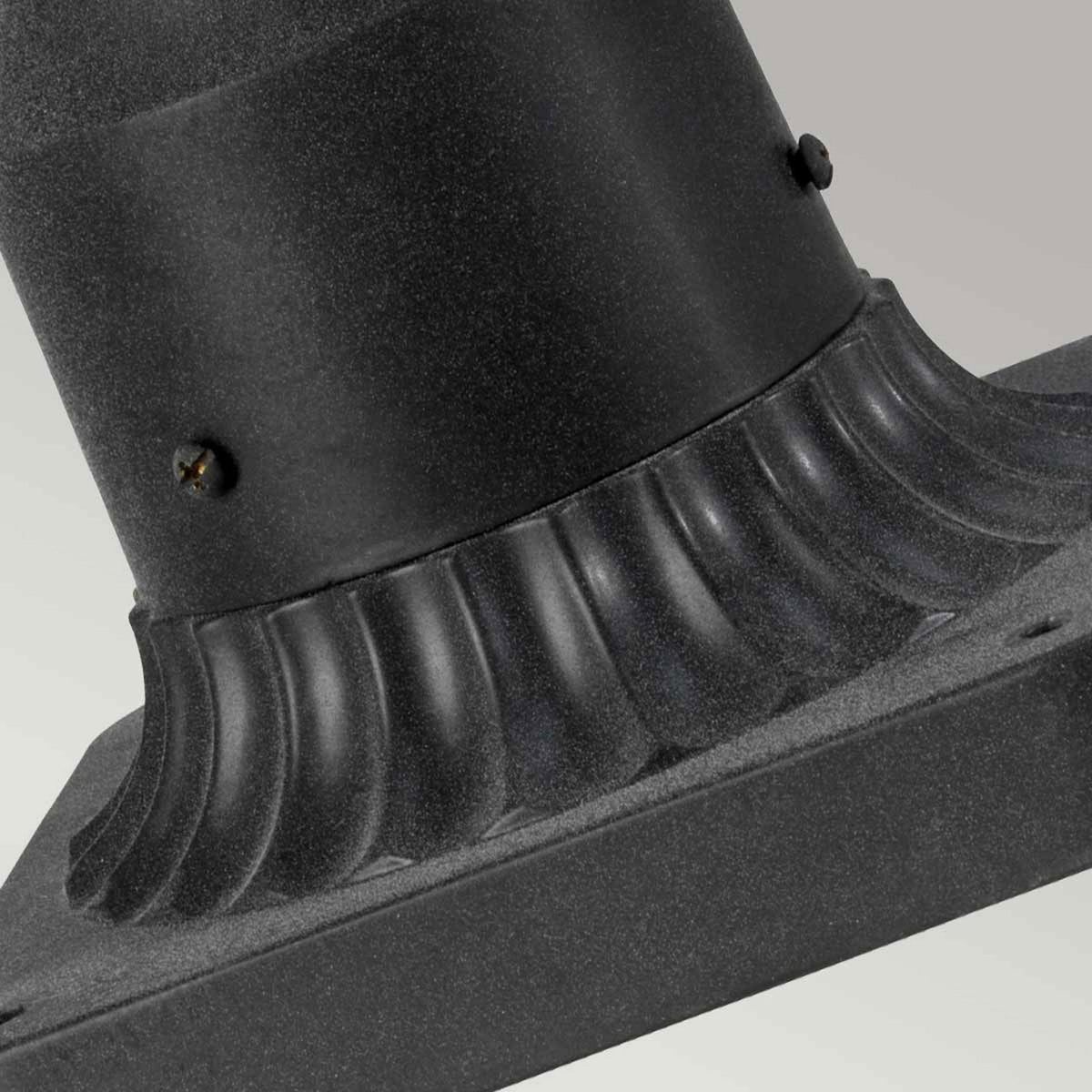 Riverwood IP44 Medium Exterior Pedestal Light in Weathered Zinc with Seeded Glass