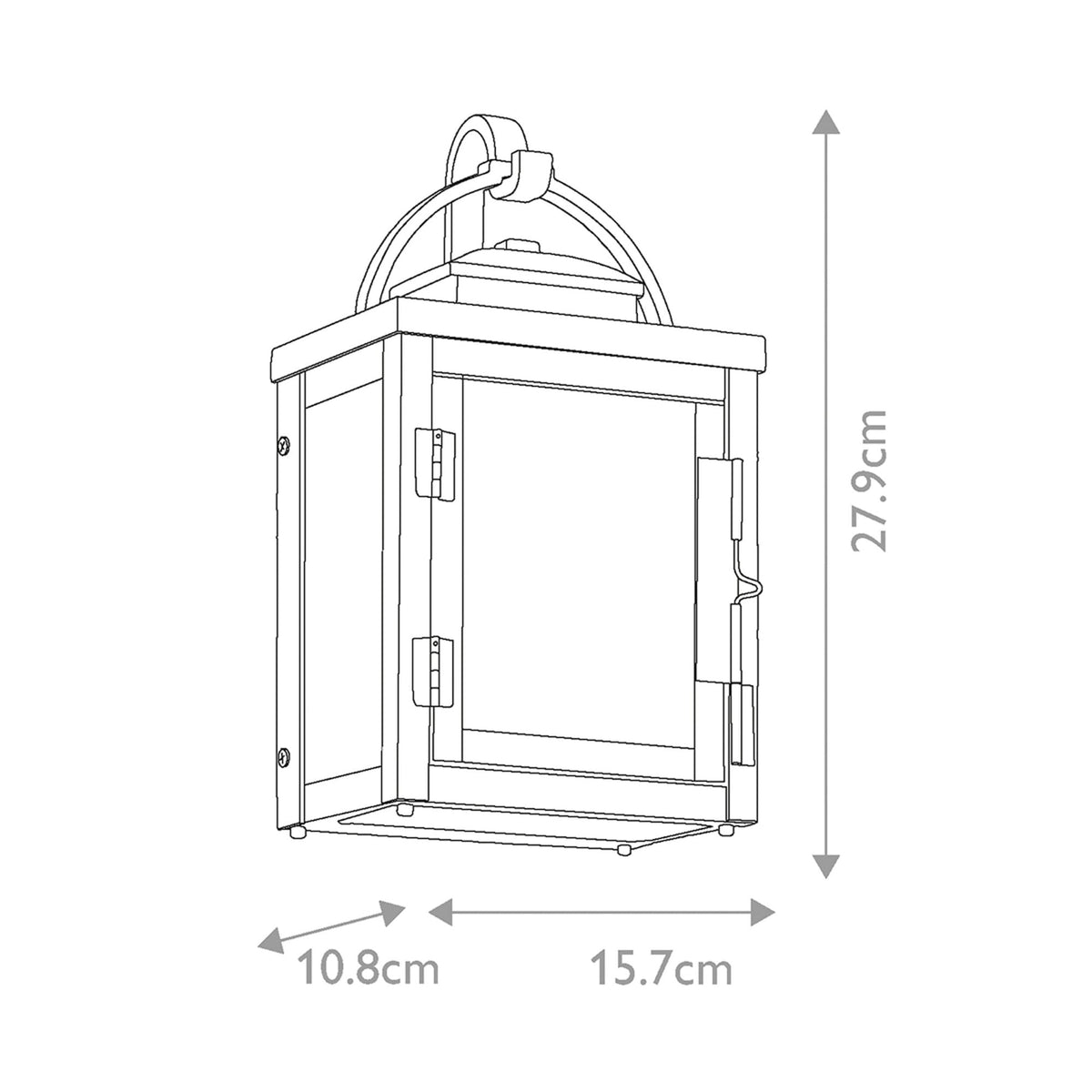 Carlson IP44 Small Exterior Wall Light in Rubbed Bronze with Seeded Glass