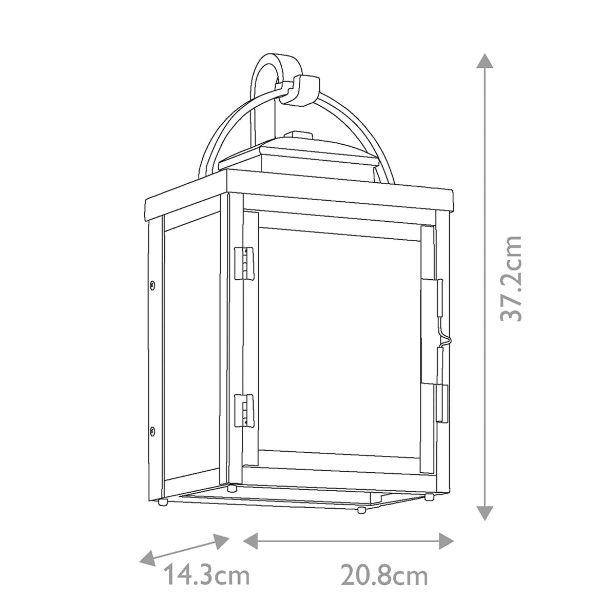 Carlson IP44 Medium Exterior Wall Light in Rubbed Bronze with Seeded Glass