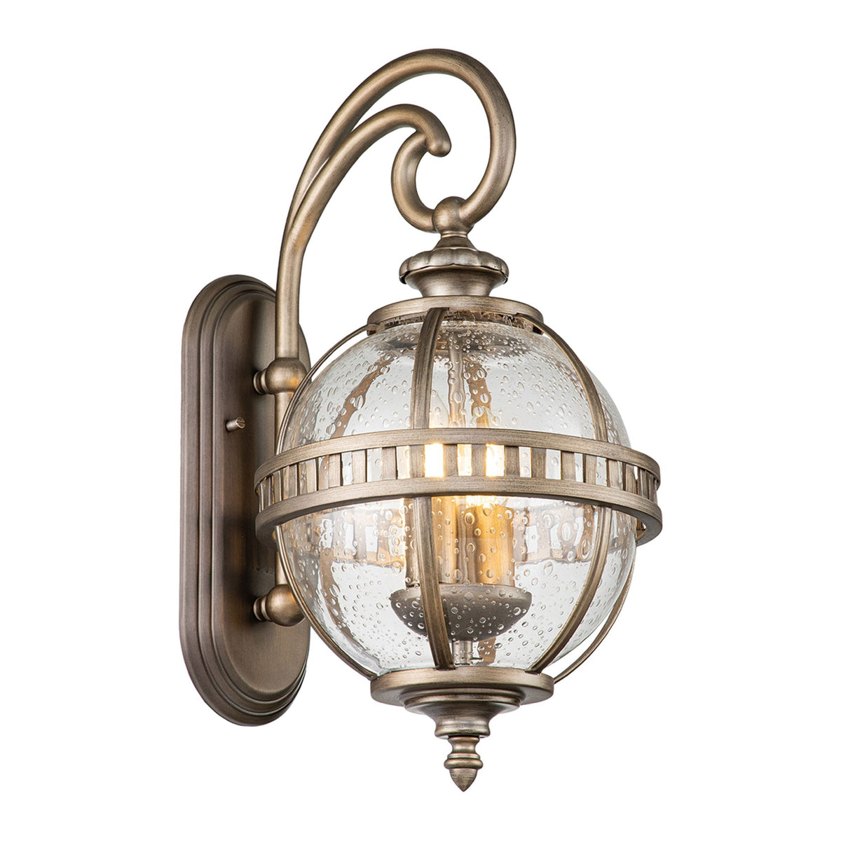 Halleron 2 Light Outdoor Wall Lantern in Burnished Bronze