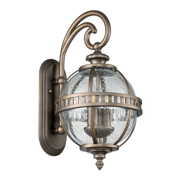 Halleron 2 Light Outdoor Wall Lantern in Burnished Bronze
