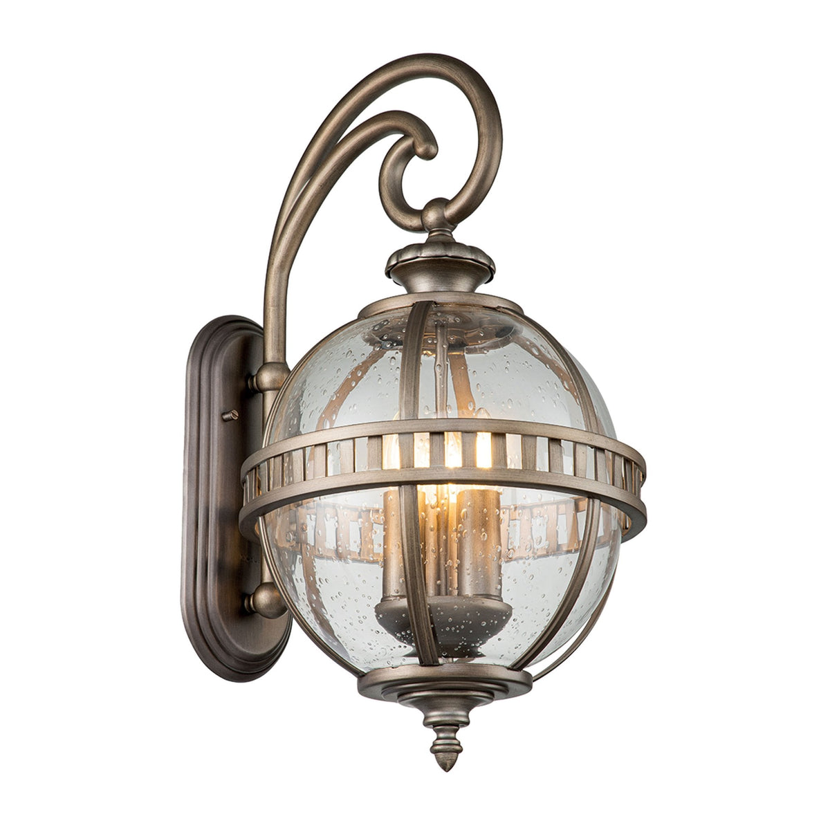 Halleron 3 Light Outdoor Wall Lantern in Burnished Bronze