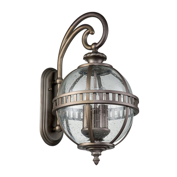 Halleron 3 Light Outdoor Wall Lantern in Burnished Bronze