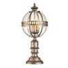 Halleron 3 Light Outdoor Pedestal Lantern in Burnished Bronze