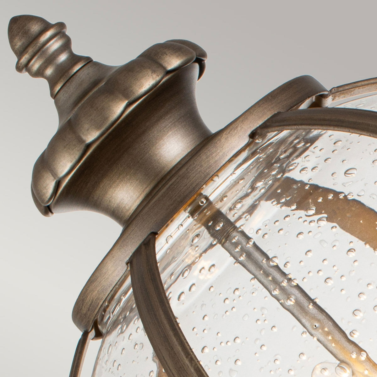 Halleron 3 Light Outdoor Pedestal Lantern in Burnished Bronze