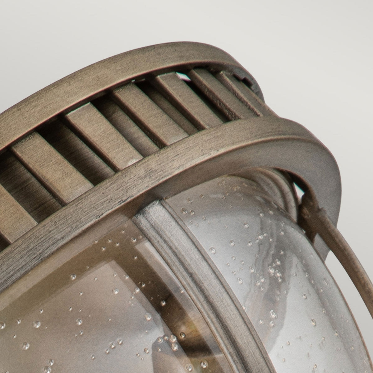 Halleron 3 Light Outdoor Ceiling Flush Fitting in Burnished Bronze