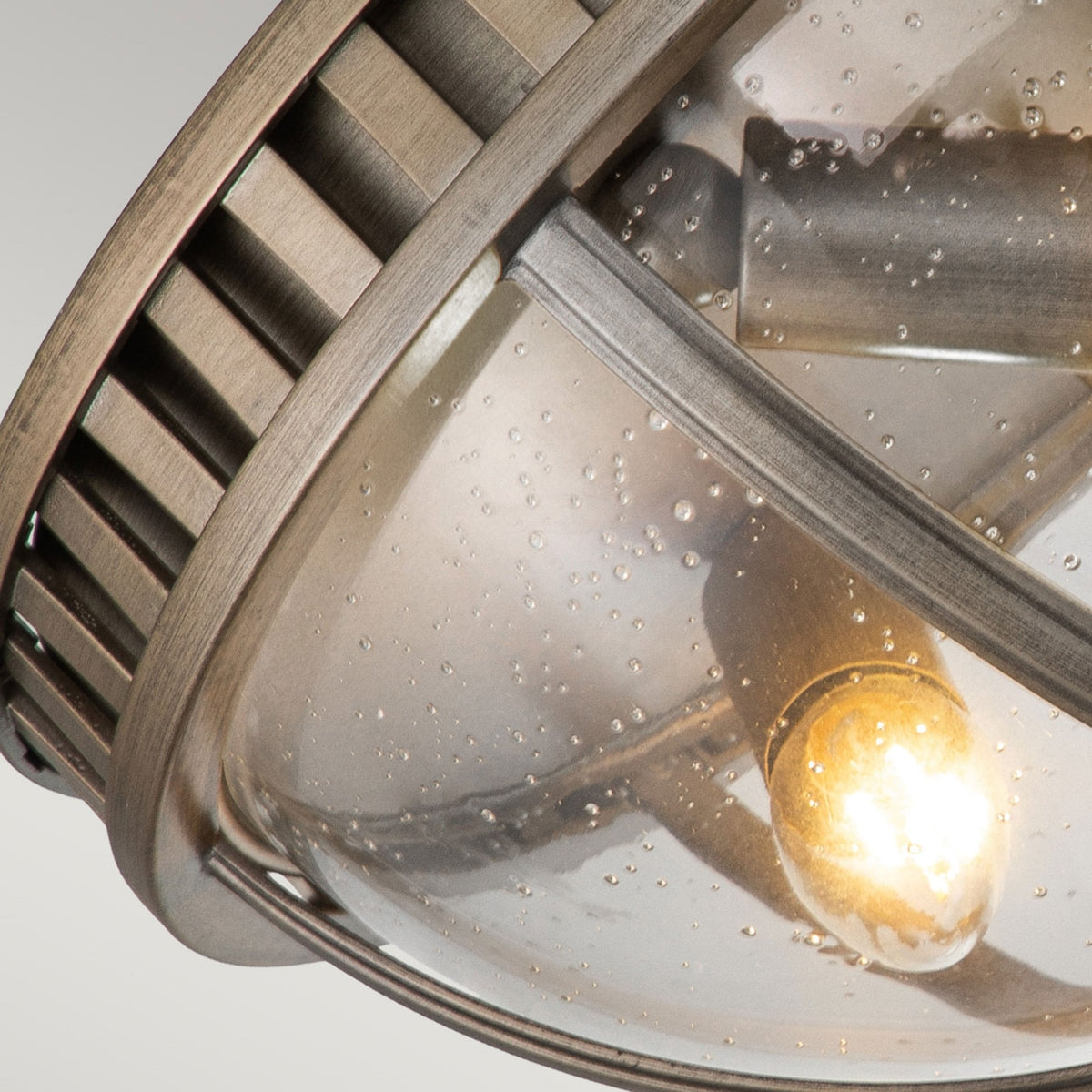 Halleron 3 Light Outdoor Ceiling Flush Fitting in Burnished Bronze