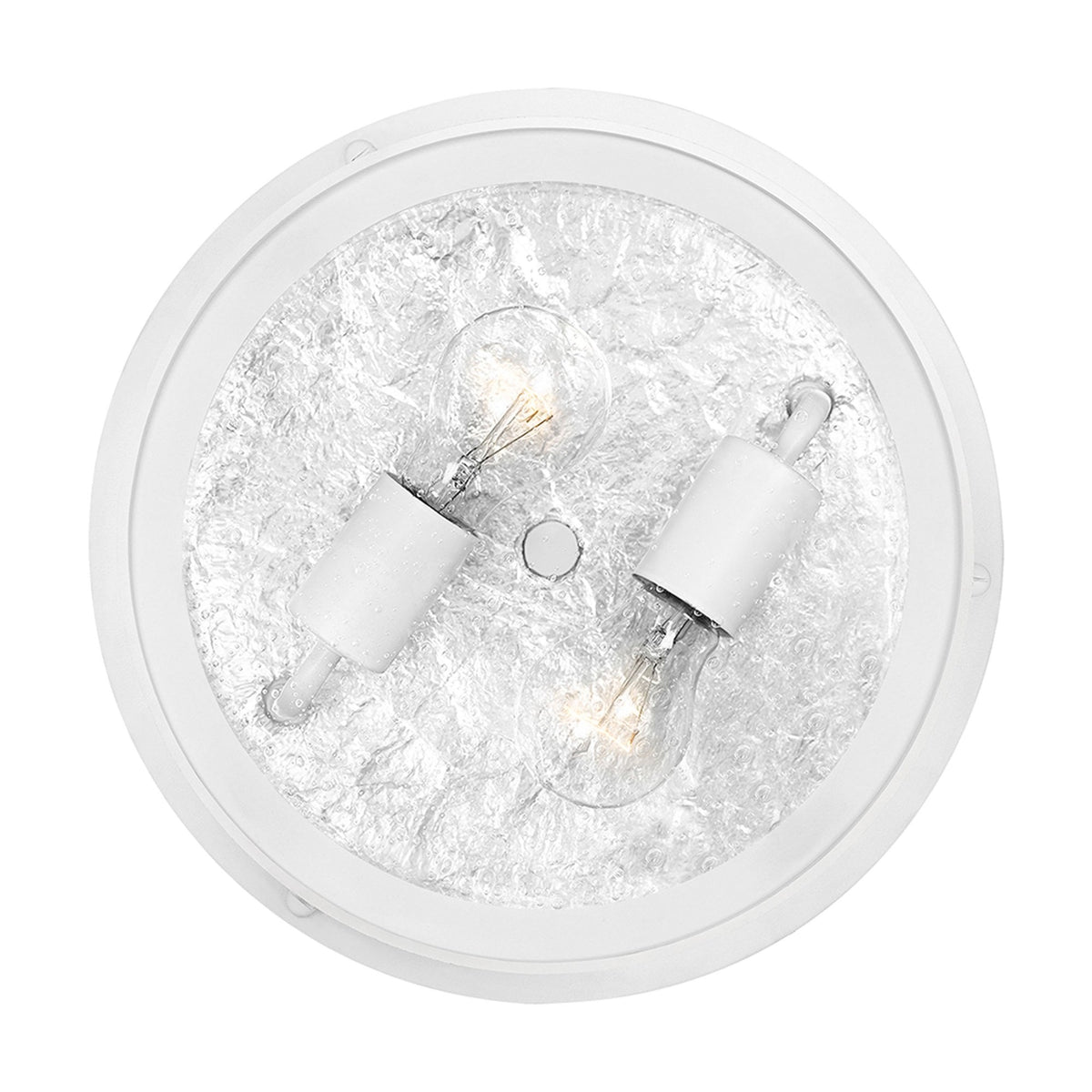 Marblehead Coastal Flush Mount Ceiling Light in White with Seeded Glass