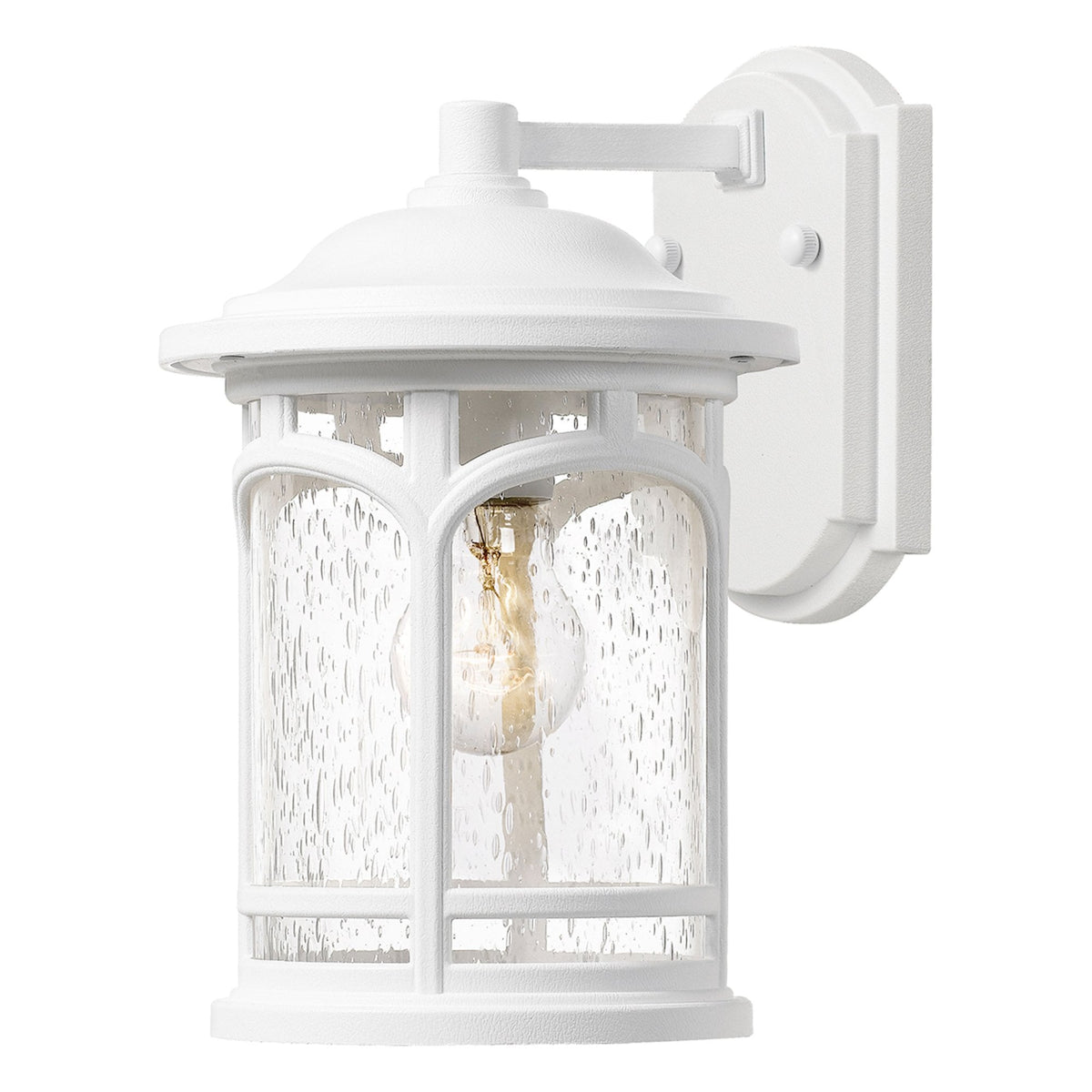 Marblehead Coastal Small Wall Light in White with Seeded Glass