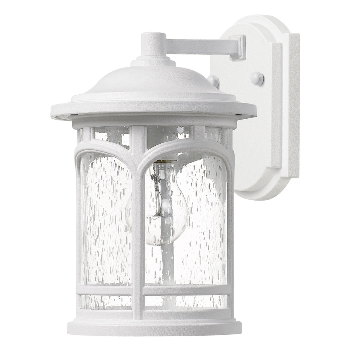 Marblehead Coastal Small Wall Light in White with Seeded Glass