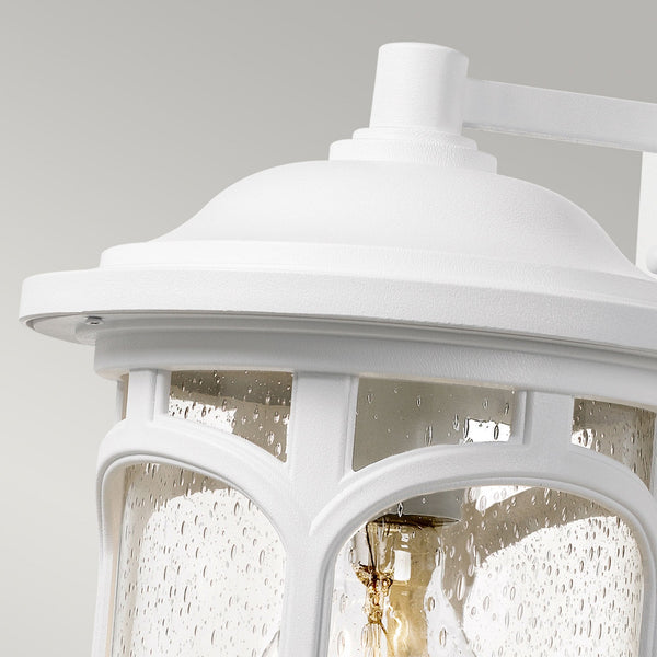 Marblehead Coastal Medium Wall Light in White with Seeded Glass