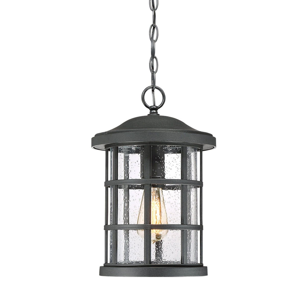 Crusade Coastal Pendant in Earth Black with Clear Seeded Glass