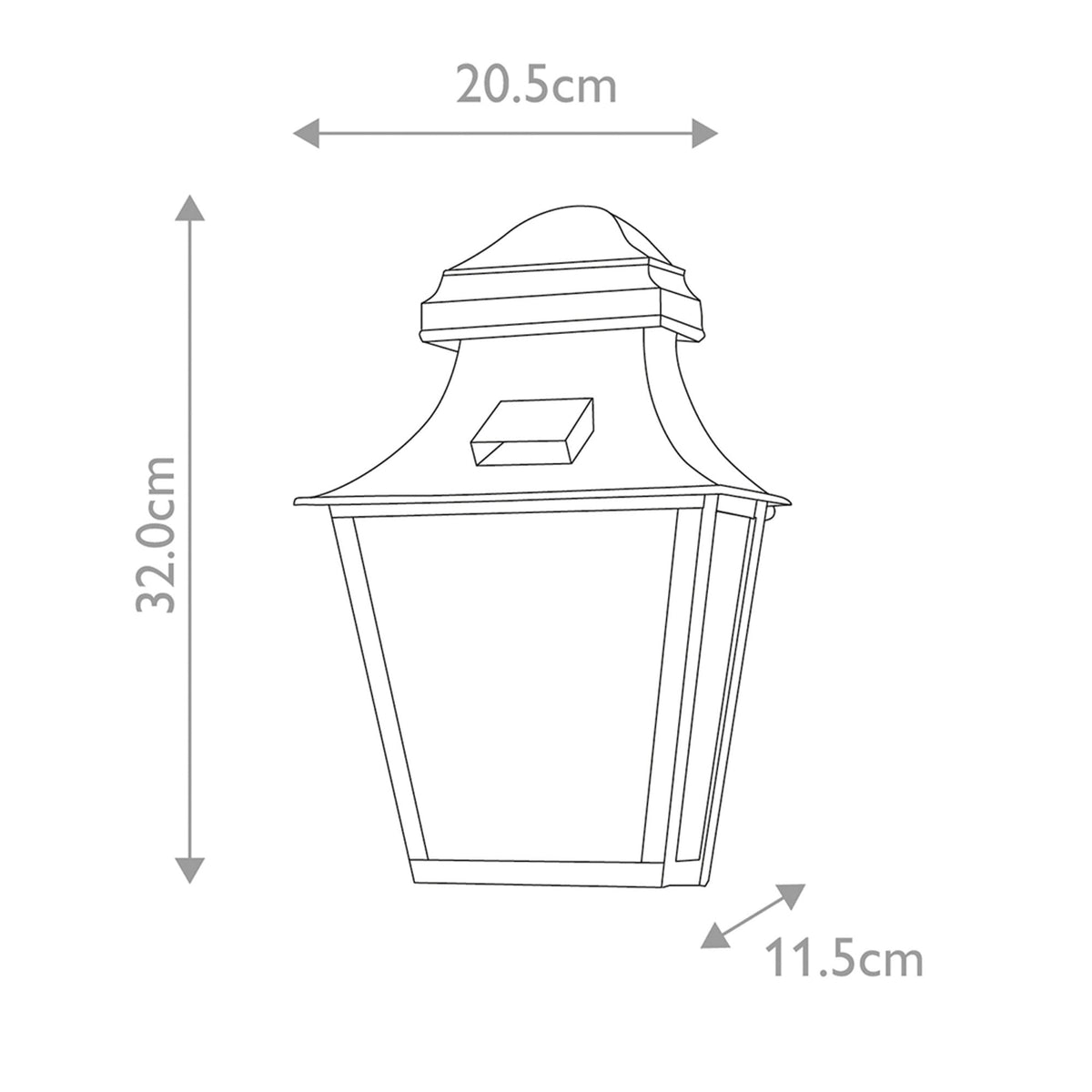 St Pauls Solid Brass Outdoor Wall Lantern