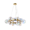Shute 16lt Circular Pendant in Satin Gold & Iridescent Glass