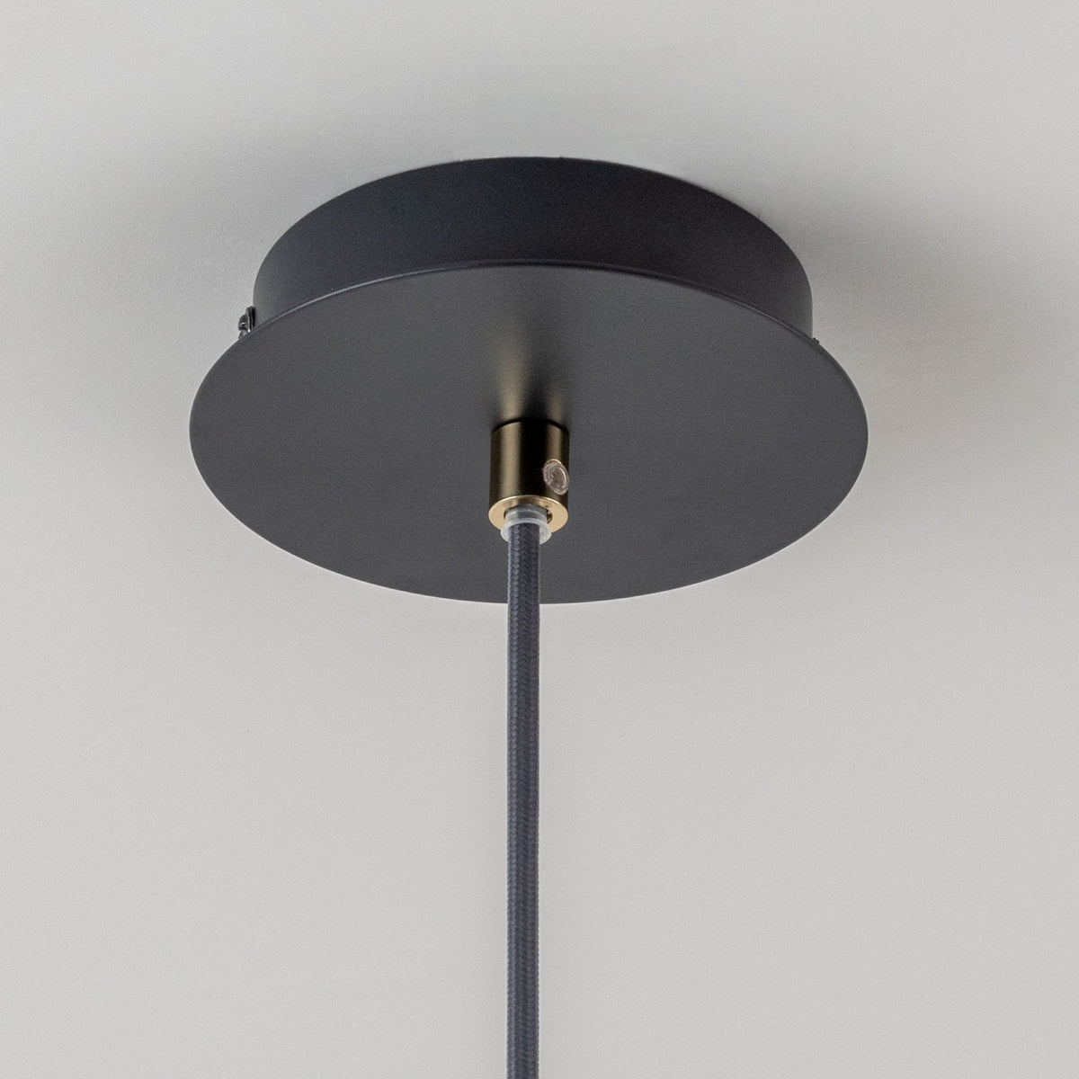 Cone Pendant Light in Charcoal Grey & Brass