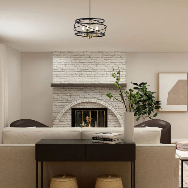 Buckfast Pendant in Black & Satin Nickel